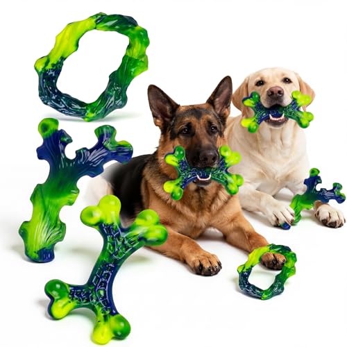 6 Pack Indestructible Dog Toys for Large Breed (Green-6-Pack)