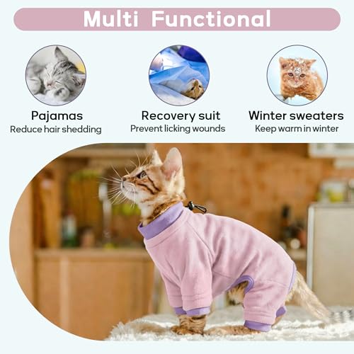 Cat Recovery Sweater for Licking & Hair Control (XX-Large / LightPink)