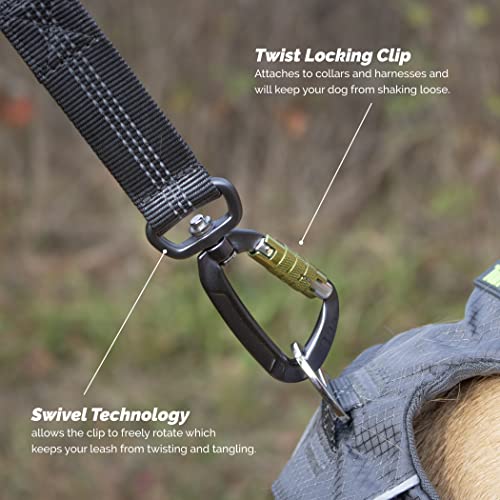 Hands Free Waist Leash for Dog Walking (Carabiner/Green)
