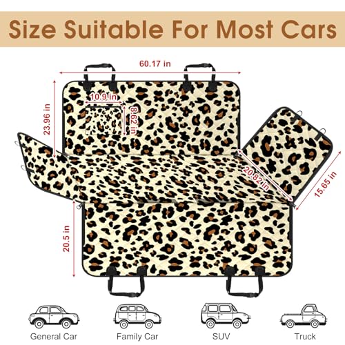 Waterproof Dog Car Seat Cover for Back Seat (Leopard,Black / Small,Standard)