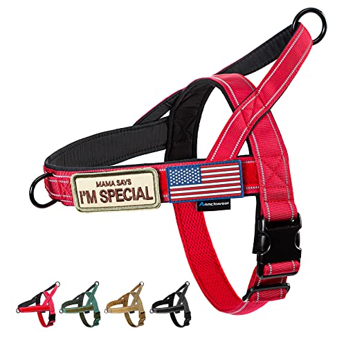 No Pull Dog Harness with Soft Padded Handle (S / Red)