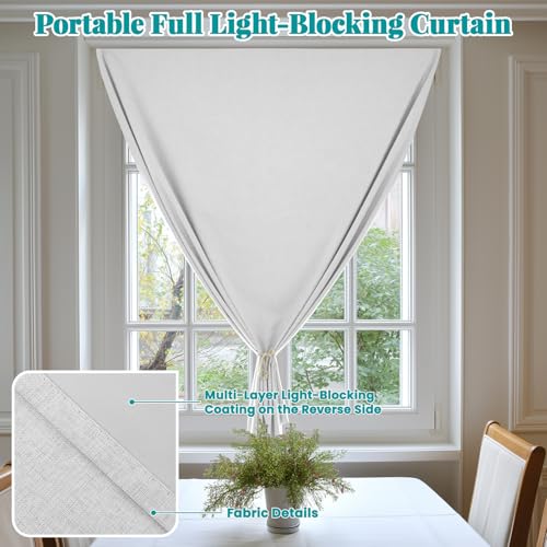 100% Self Adhesive Blackout Curtains (52"W x 72"L (Pack of 1) / Off-white)