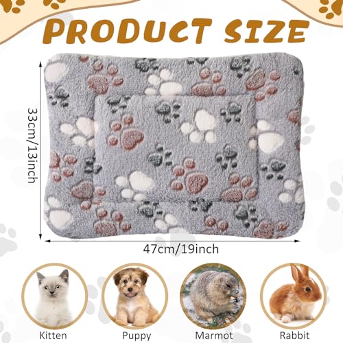 4 Pack Soft Pet Bed Mat Small Dog Crate Fleece (13 x 19 Inches / Light Gray)
