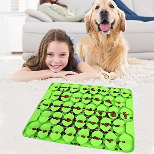 Large Silicone Snuffle Mat for Small Medium Large Dogs Slow Down Eating (Green-L (16.3x16.3in))