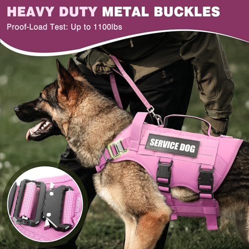 Service Dog Vest Harness for Large Dog (X-Large / Pink)
