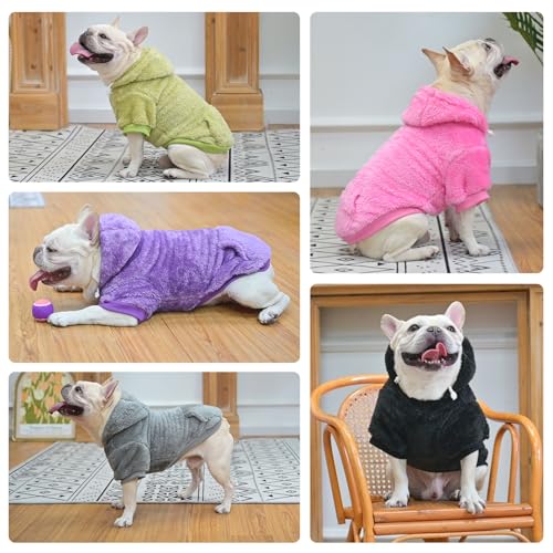 Fleece Dog Sweaters Hoodie for Small Medium Large Dogs Girls Boys (Medium / Purple)
