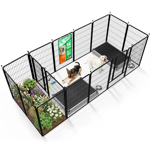 Rollick Dog Playpen with Divider Connectors (Black / 45"H)