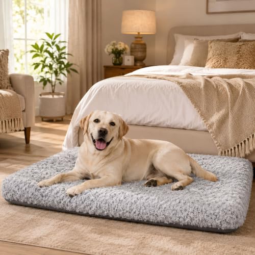 Extra Large Dog Bed (Light Grey / 47"L x 31"W x 4"Th)