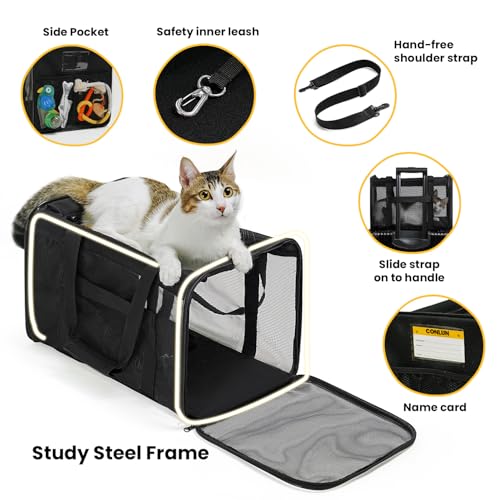 Cat Carrier Bag (17.0"L x 11.0"W x 11.0"H / Black)