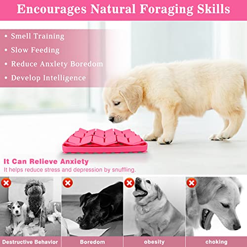Snuffle Mat for Dogs (S-8"X8" / Pink-S)
