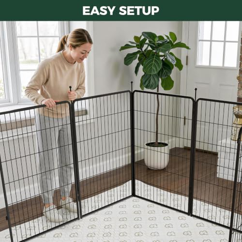 Rollick Dog Playpen with Washable Pee Pad (Black / 45"H)