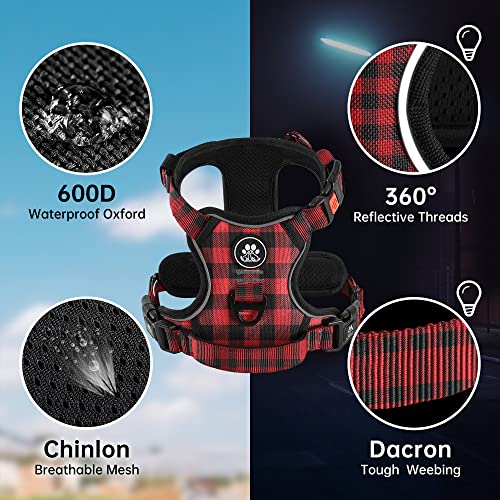 Dog Harness for Medium Sized Dog (Checkered Red / Medium)