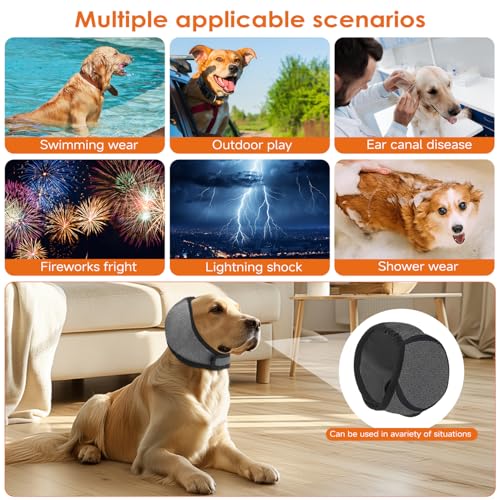 Upgraded Dog Ear Muffs for Noise Protection & Bath