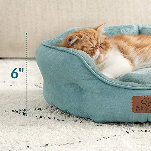 Small Dog Bed Washable (20"L x 19"W x 6"Th / Washed Blue)