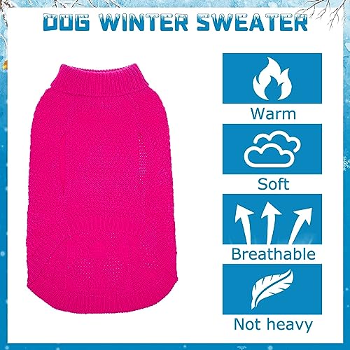 Turtleneck Dog Sweater (Large / Fushcia)