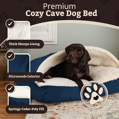 Rectangle Cozy Cave Dog Bed (Sapphire / Medium)