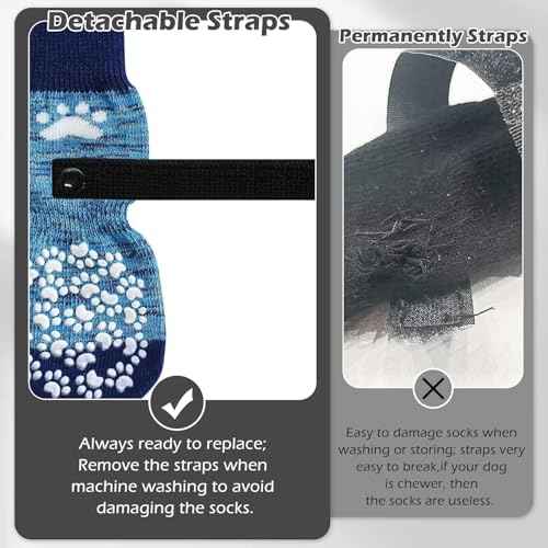 Anti Slip Dog Socks (X-large (6 Count) / Blue)