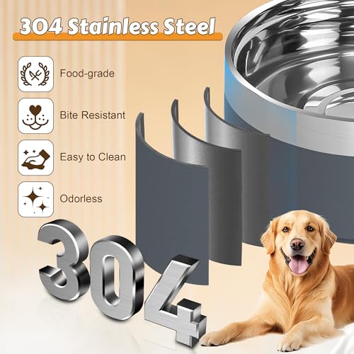 27oz Elevated Stainless Steel Dog Bowls Non (Grey)