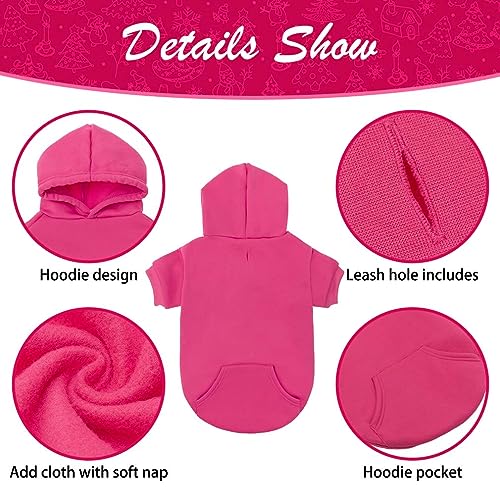 Dog Hoodie for Large Medium Small Dogs (Deep Pink / Small/Medium)