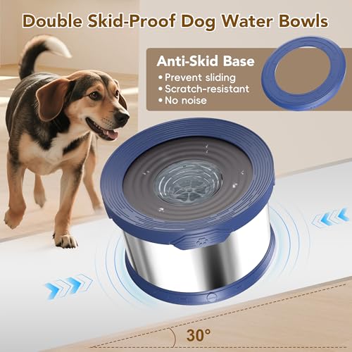 10L Dog Water Bowl No Spill Stainless Steel for Slow Drinking Blue (10L / Blue)