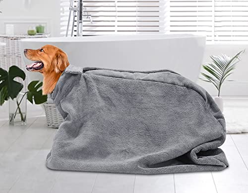 Premium Microfiber Dog Drying Bag (Medium / Gray)