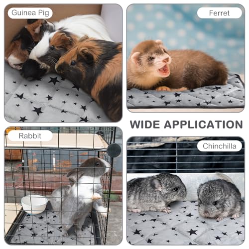 4 Pack Self Warming Cat Bed Self Heating Cat Mat Star Pattern Soft Dog Crate Pad Thermal Pet Mat Anti Slip Kennel Dog Washable Warming Bed for Outdoor Indoor (18 x 18 Inch / Gray)