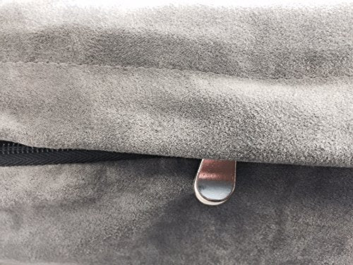 Orthopedic Gel Cooling Memory Foam Dog Bed with Waterproof Liner and External Durable Suede Cover for Small to Medium Pet 35X20X4 Inches (Medium 35" Length X 20" Width / Microsuede in Gray)