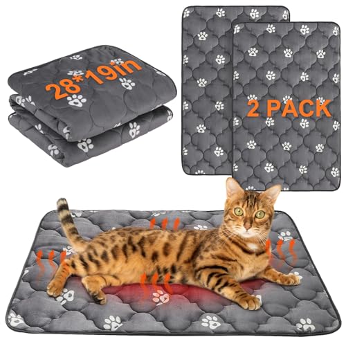 Self Warming Cat Mat (Grey_Paw / 28.0"L x 19.0"W x 0.2"Th)