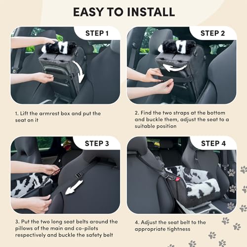 Center Console Dog Car Seat for Small Pets to 11lbs