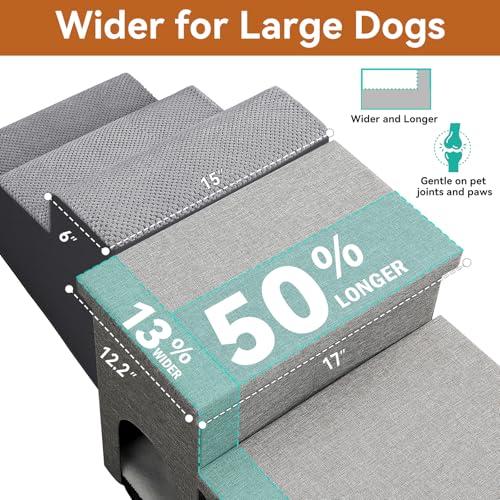 Dog Stairs with Storage (Grey With Condo / 4)