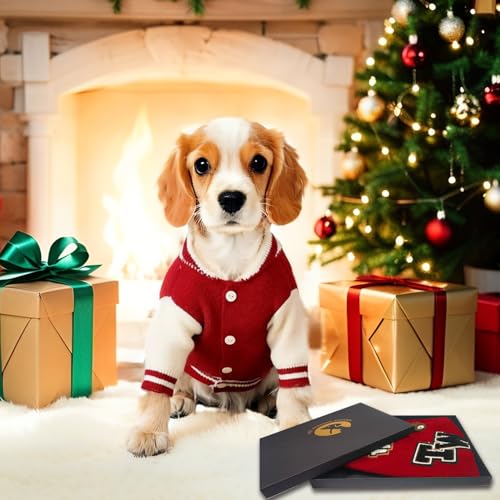 Dog Varsity Sweaters (Red / Large(8-12lbs))