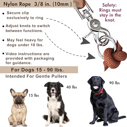 Hands Free Dog Leash (Maple Brown / 8.2 ft x 3/8 in)