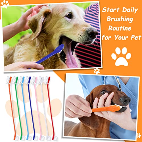 70 Pcs Dog Tooth Brush Dual Headed Pet Toothbrush (Colorful)