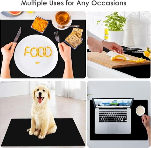 Large Silicone Mats for Kitchen Counter (06-Black / 27.6"L x 16"W)