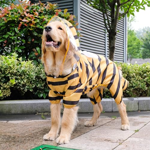 Dog Raincoat Tail Protect Legs Cover Bee Cosplay Raincoat Costume Cute Animals Pattern Raincoat Jacket for Medium Large Dogs 6XL (6XL-Back<24'' For 55-66lb dogs / Bee)