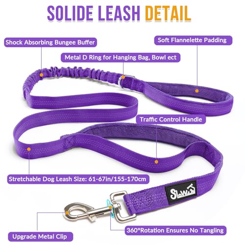 No Pull Dog Harness and Leash Set (Purple / Medium)
