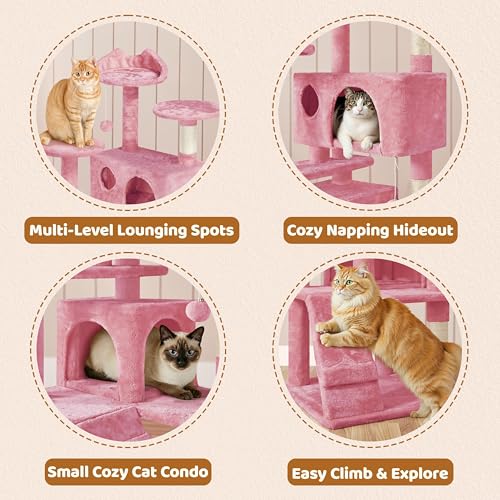 62in Cat Tree Tower (Pink / 62in)