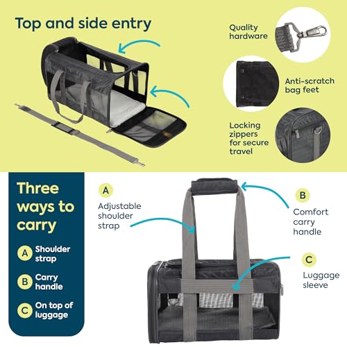Original Deluxe Travel Pet Carrier (17.0"L x 11.0"W x 10.5"H / Charcoal Gray)