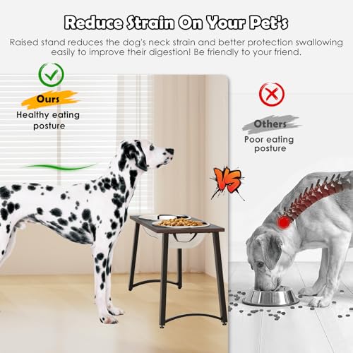 Elevated Dog Bowls for Large Dogs with Slow Feeder (Coffee- Slow Feeder & 101oz Bowls)