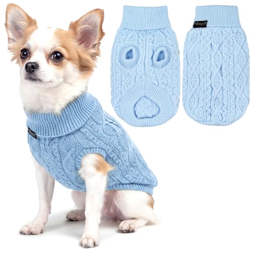 Dog Sweaters Pull Over (XS / Cable Knit Blue)