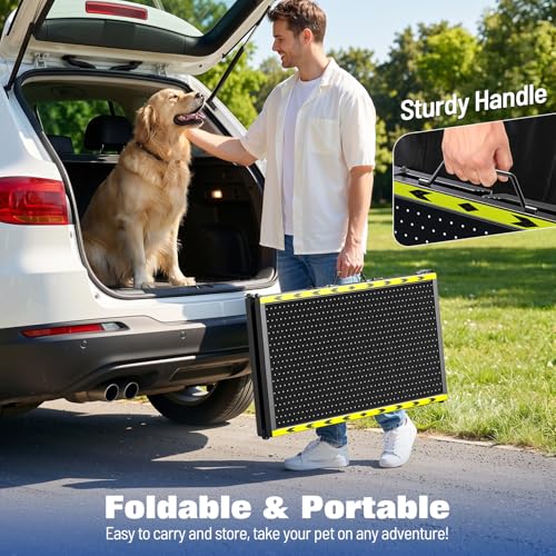 74"L x 20"W Extra Wide Dog Ramp for Car (Black)