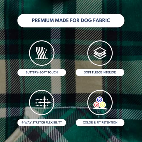 Dog Hoodie Buttery (Green Plaid / Large)