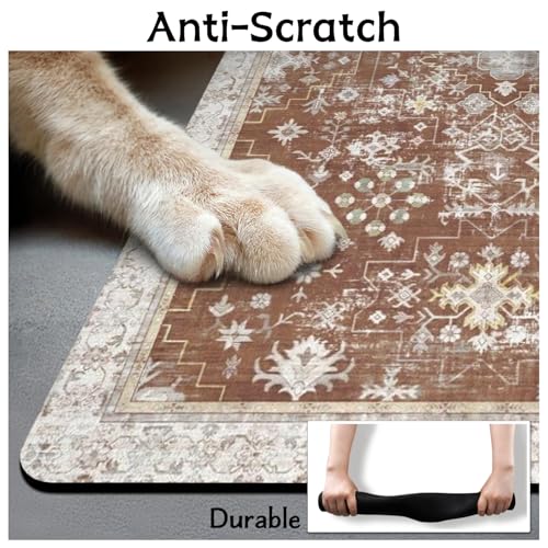 Pet Food Mats for Floor (Brown / 32"l X 24"w)