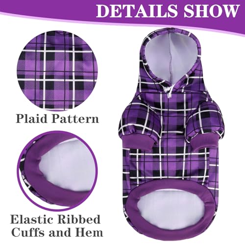 Plaid Dog Hoodie (X-Small / Purple)