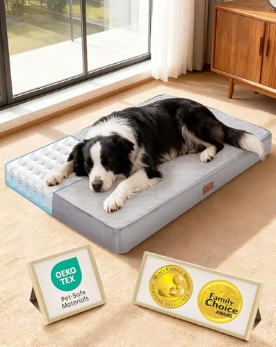 Orthopedic Waterproof Med Large Dog Bed (35" x 22" x 3.5" (For Crate) / 01-Gray)