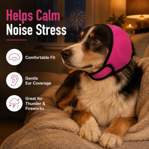 Dog Ear Muffs for Noise Protection (Magenta / Large)