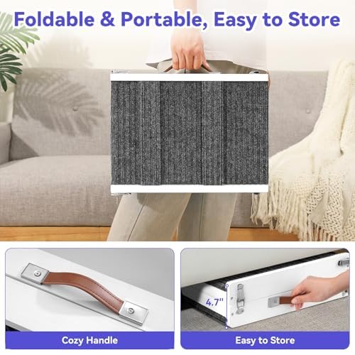 2026 Upgraded Small Dog Ramp for Couch Foldable (W-white / 80×30cm-for couch)