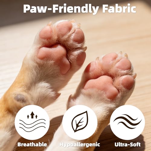 Dog Socks Shoes for Hot Pavement to Prevent Licking Paws (Khaki / Small (Paw Width: 2.1"))