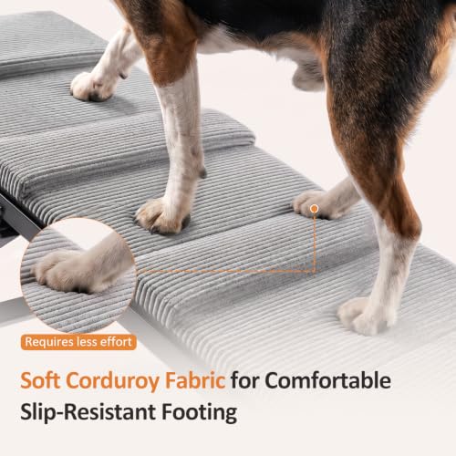 Dog Ramp for Bed & Couch (Large/48"L x 17"W x 16"-24"H)