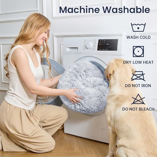 Calming Dog Beds Extra Large Sized Dog (01 - Smoke Grey / 45.0"L x 45.0"W x 10.0"Th)